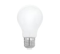 Eglo Dimmable E27 LED Light Bulb Milky, Opaque Edison lamp, 7.5 watt (Equivalent to 60 watt), 806 Lumen, Warm White Glow, 2700 Kelvin, Opal White, A60, Ø 2.4"