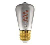 Eglo LED Dimmable Twisted Filament E27 Chrome Light Bulb - 4W