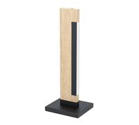 EGLO Dimmable LED table lamp Camacho, bedside lamp made of steel, wood and plastic, living room lamp in black, nature, white, lamp with touch dimmer