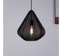 EGLO Dolwen pendant light, black, Ø 33.5 cm, fabric