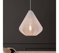 EGLO Dolwen pendant light, white, Ø 33.5 cm, fabric