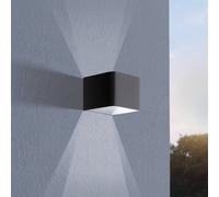 EGLO Doninni 1 LED outdoor wall lamp, black, width 13 cm, 2-bulb.
