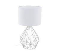 EGLO E27 Geometric Chrome/White Table Lamp 'PENDREGAL', 95187