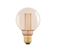 Eglo E27 LED Bulb, Amber Vintage Globe for Retro Lighting, 4W, 170 lumens, Extra Warm White, 1800K, Edison Bulb G80, 8 cm Diameter