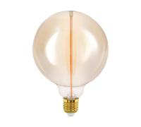 Eglo E27 LED Lamp dimmable in Steps, Bulb for dimming with Light Switch, Vintage Globe Fixture Amber, 2 watts, 100 lumens, Warm White, 1800 K, Edison G125, Ø 12.5 cm