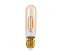 EGLO E27 LED tube, amber vintage filament light bulb, tubular Edison lamp for retro lighting, 4 watt (equivalent to 26 watt), 270 lumen, warm white glow, 2200 Kelvin, T32, Ø 1.26"