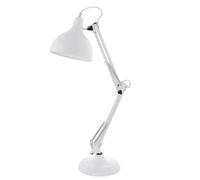 Eglo E27 Modern White Adjustable Desk Lamp 'BORGILLIO'