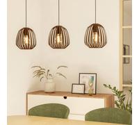 Eglo Espinal Bronze Steel Caged Style Contemporary 3 Light Pendant In Brown Brown One Size
