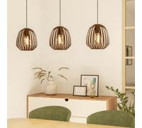 Espinal Bronze Steel Caged Style Contemporary 3 Light Pendant EGLO Brown One Size