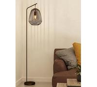 Eglo Espinal Black Steel Caged Style Contemporary Floor Lamp, Brown