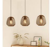 Espinal Bronze Steel Caged Style Contemporary 3 Light Pendant EGLO Brown One Size
