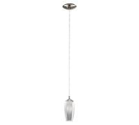 EGLO G9 Farsala Satin Nickel Smoked Glass LED Pendant Light 3W Warm White - 96343