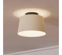 EGLO Febres ceiling light, Ø 35 cm, black and white, fabric