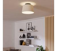 Eglo Febres Natural Fabric & Black Steel Contemporary Ceiling Light