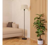 Eglo Febres White Fabric & Black Steel Traditional Floor Lamp
