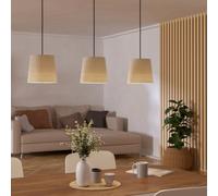 Eglo Febres White Fabric & Steel Shade Traditional 3 Light Pendant