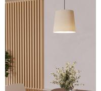 Eglo Febres White Fabric & Steel Shade Traditional Pendant, Black