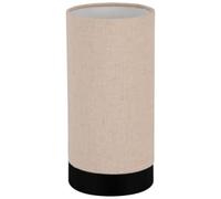 Eglo Feniglia Natural Linen Cylindrical Table Lamp - Black