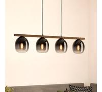 EGLO Filago pendant light, four smoked glass lampshades