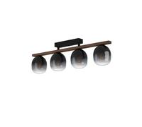 Eglo Filago Pinewood And Ombre Glass Ceiling Light In Black Black One Size