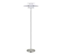 Eglo Floor Lamp Brenda, 1-Light Floor lamp, Material: Steel, Colour: matt Nickel, White, Socket: E27, incl. Foot Switch