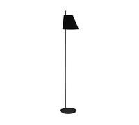 Eglo Floor Lamp Estaziona, Single-Light Floor lamp, Standing lamp Made of Steel and Textile, Living Room lamp in Black, lamp with Foot Switch, E27 Socket