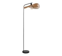 Eglo Floor Lamp Siruela, Boho Standing Light, Metal and FSC-Certified Paper Light in Black Brown, Japanese Style Living Room Lamp, E27 Socket, H 160 cm