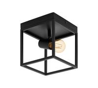 Eglo Flush Ceiling Light Fitting Silentina, Lighting in Industrial Design, Living Room, Kitchen and Hallway lamp Made of Black Steel, E27 Socket