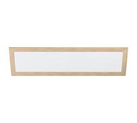 Eglo Flush Ceiling Light Piglionasso, LED Panel with Decorative Wooden Frame, Rectangular Kitchen, Office and Hallway lamp, Neutral White Lighting, 49 inches