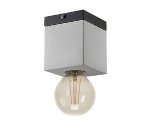 Eglo Flush Ceiling Light Prestwick 3, Industrial Lighting Made of Grey Concrete and Black Metal, Living Room and Bedroom lamp with E27 Socket