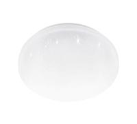 Eglo Flush LED Ceiling lamp Pogliola-E, Flat Light Fixture with Crystal Effect, Hallway and Bedroom Lighting, White Metal and Plastic, Warm White, Ø 31 cm
