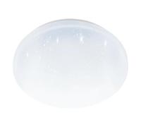 Eglo Flush LED Ceiling lamp Pogliola-E, Flat Light Fixture with Crystal Effect, Hallway and Kitchen Lighting, White Metal and Plastic, Neutral White, Ø 26 cm
