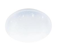 Eglo Flush LED Ceiling lamp Pogliola-E, Flat Light Fixture with Crystal Effect, Hallway and Kitchen Lighting, White Metal and Plastic, Neutral White, Ø 31 cm