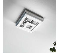 EGLO Fradelo 1 Light LED Square Chrome And Crystal Ceiling Light Chrome