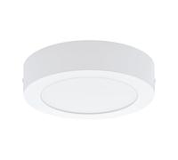 Eglo Fueva 1 LED Ceiling Light, 1 Bulb Ceiling lamp, Material: cast Metal, Plastic, Colour: White, Diameter: 17 cm, Neutral White