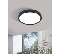 EGLO Fueva 5 LED Ceiling Light, Diameter 28.5 cm, 1-Bulb Surface-Mounted Light Made of Steel and a Plastic Light Surface, Ceiling Light in Black, White, LED Surface Light, Neutral White