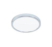 Eglo LED Flush Ceiling Light Fueva 5, Ø 11 in, Round Bathroom Lighting Made of Chrome Coloured Metal and Plastic, Warm White lamp, IP44