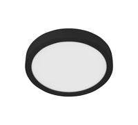 Eglo LED Flush Ceiling Light Fueva 5, Ø 11 in, Round Bathroom Lighting Made of Black Metal and White Plastic, Neutral White lamp, IP44