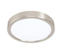 EGLO Fueva 5 LED Ceiling Light, Diameter 21 cm, 1-Bulb Surface-Mounted Light Made of Steel and a Plastic Light Surface, Ceiling Light in Matt Nickel,