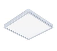 EGLO Fueva 5 LED Ceiling Light, Diameter 28.5 cm, 1 Bulb Surface-Mounted Light, Bathroom Ceiling Light, Modern Steel and a Plastic Light Surface in Chrome, White, LED Surface, Warm White, IP44
