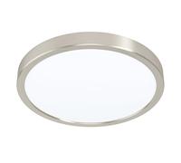 EGLO Fueva 5 LED Ceiling Light, Diameter 28.5 cm, 1 Bulb Surface-Mounted Light, Modern Steel and Plastic Surface, Ceiling Light in Nickel Matt, White, LED Surface-Mounted Lamp, Neutral White