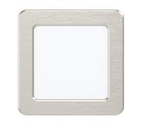 EGLO Fueva 5 LED Recessed Spotlight L x W 11.7 cm Steel and Plastic Light Surface Recessed Light Silver White Flat Low Installation Depth 26 mm Warm White