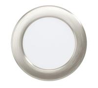 EGLO Fueva 5 Recessed LED Spotlight Diameter 11.7 cm Steel and Plastic Light Surface, LED Recessed Light in Nickel Matt White, Flat Recessed Spotlight, Low Installation Depth 26 mm, Warm White