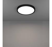Eglo LED Ceiling Light Fitting Fueva 6, Round Ceiling lamp | bathroom lighting, flush luminaire made of plastic in black and white, warm white-cold white, IP44, Ø 28 cm