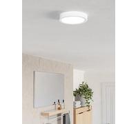 Eglo LED Ceiling Light Fitting Fueva 6, Round Ceiling lamp, Bathroom Lighting, Flush luminaire Made of Plastic in White, Warm White-Cold White, IP44, Ø 16.5 cm