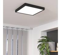 Eglo LED Ceiling Light Fueva 6 - Square Ultra-Slim Flush Lamp, IP44, 29 x 29 cm, Black/White