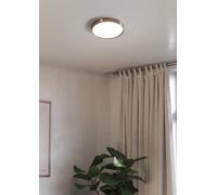 Eglo Flush LED Ceiling Light Fueva 6 – Silver Steel & Plastic, CCT, Metallic Gold