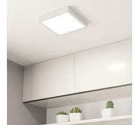 Eglo LED Ceiling Light Fitting Fueva 6, Square Ceiling lamp, Bathroom Lighting, Flush luminaire Made of Plastic in Black and White, Warm White-Cold White, IP44, 22 x 22 cm