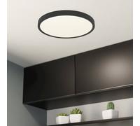 Eglo LED Ceiling Light Fitting Fueva 6, Round Ceiling lamp, Bathroom Lighting, Flush luminaire Made of Plastic in Black and White, Warm White-Cold White, IP44, Ø 21 cm