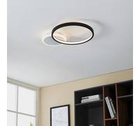 Eglo LED Ceiling spot Gafares, dimmable Ceiling Light Fitting with Remote Control, Round Living Room lamp Made of Black Aluminium and Steel in White and Black, Warm-Cool White